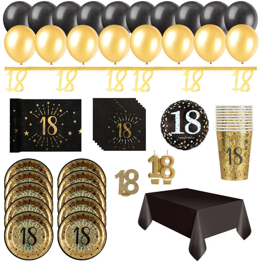 18th Birthday Shining Gold Party Bundle - Effortless Celebration Awaits!