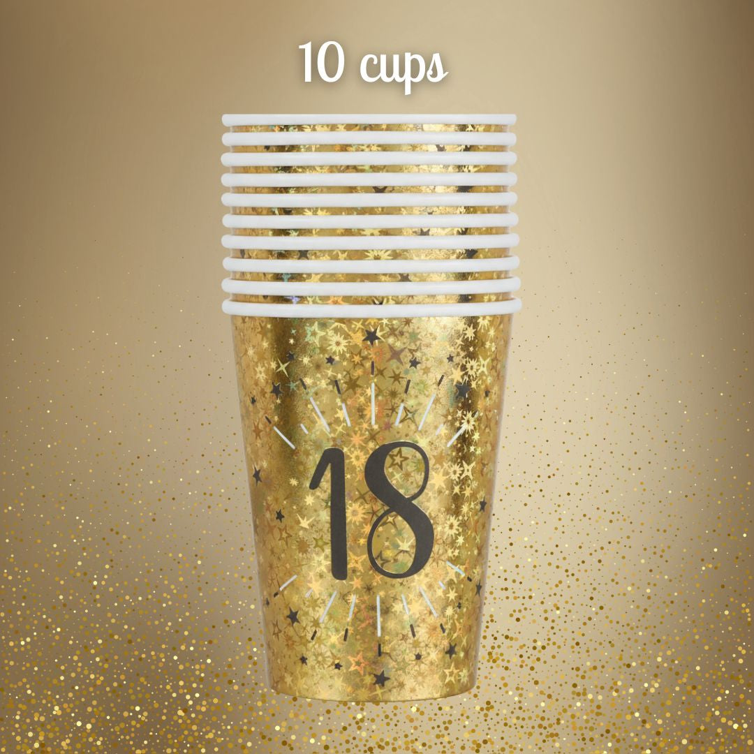 18th Birthday Shining Gold Party Bundle - Effortless Celebration Awaits!