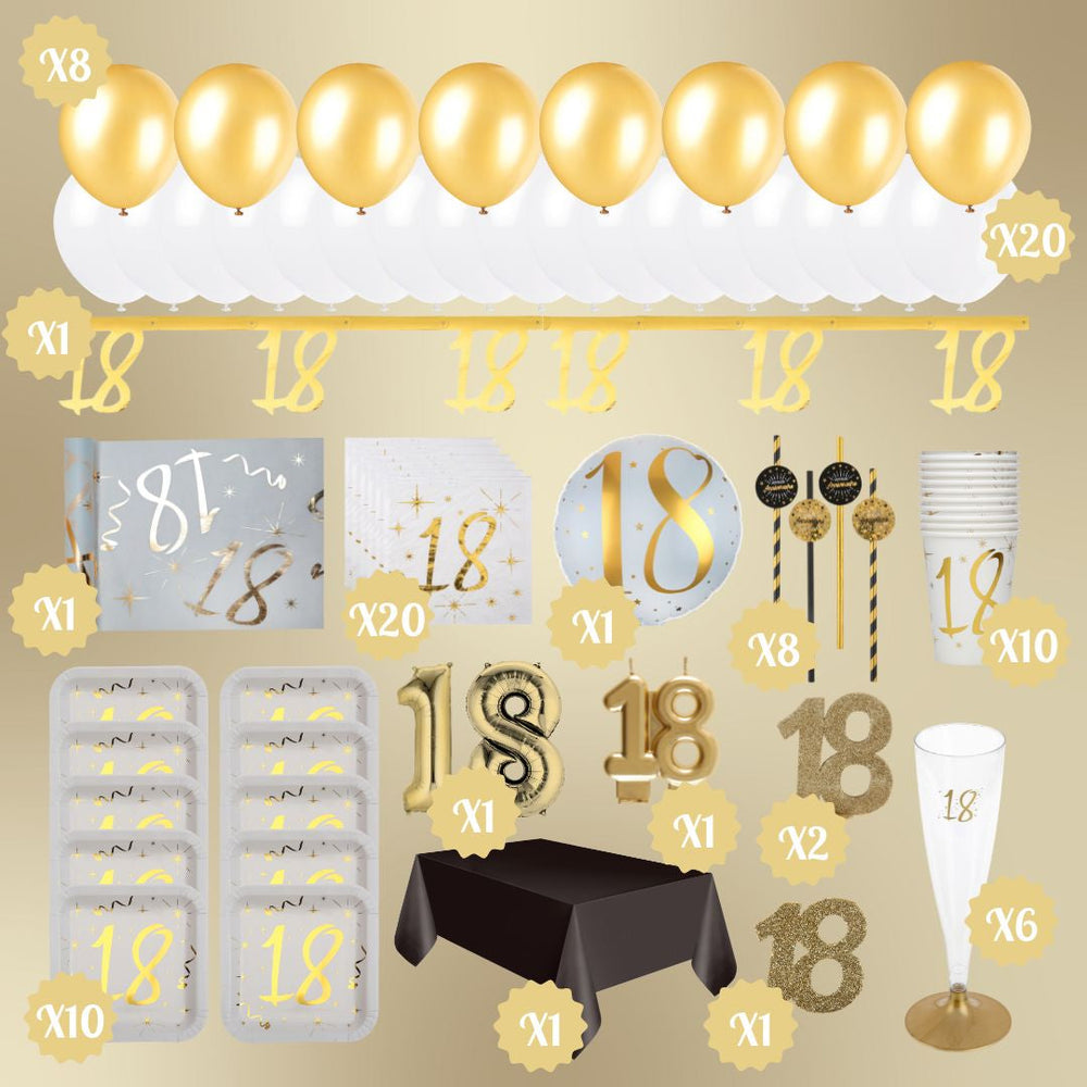 Gold 18th Birthday Party Bundle - Ultimate Celebration Made Easy!
