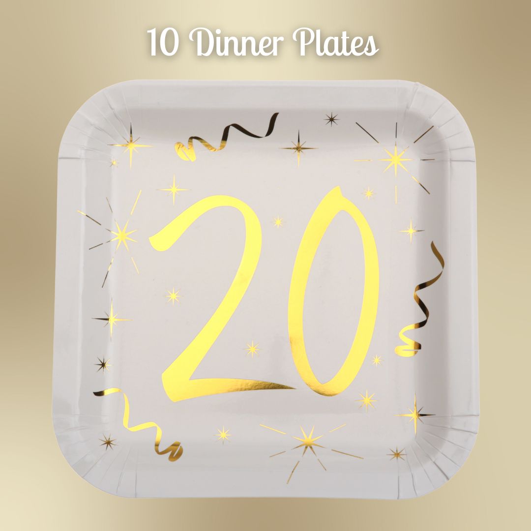 20th Birthday Gold Party Bundle: Effortless Celebration Awaits!