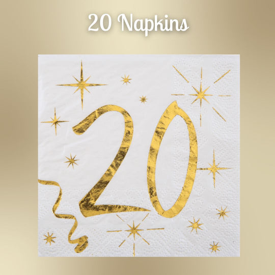 20th Birthday Gold Party Bundle: Effortless Celebration Awaits!
