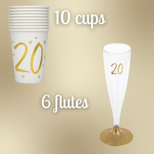 20th Birthday Gold Party Bundle - Effortless Celebration Awaits!