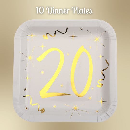 20th Birthday Gold Party Bundle - All You Need for Effortless Celebration!
