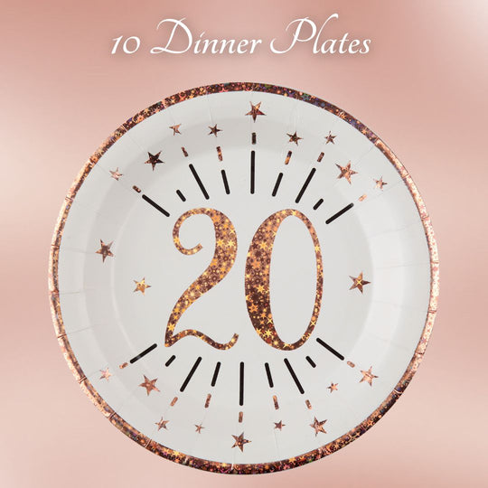 Rose Gold 20th Birthday Bundle: Complete Party Solution Awaits!