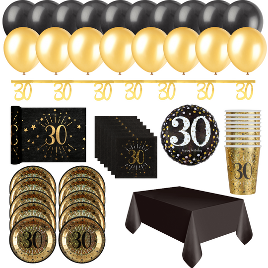 30th Birthday Party Supplies Bundle - Shine in Style, Celebrate Big!