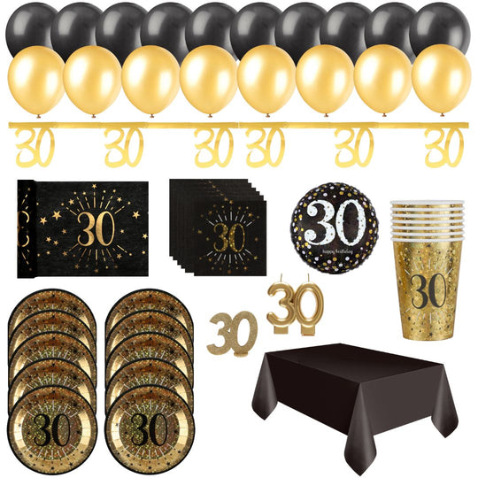 Elegant 30th Birthday Party Bundle - Unbeatable Gold Celebration!