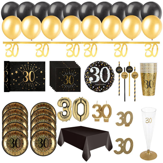 30th Birthday Party Bundle: All-in-One Gold Celebration Solution!