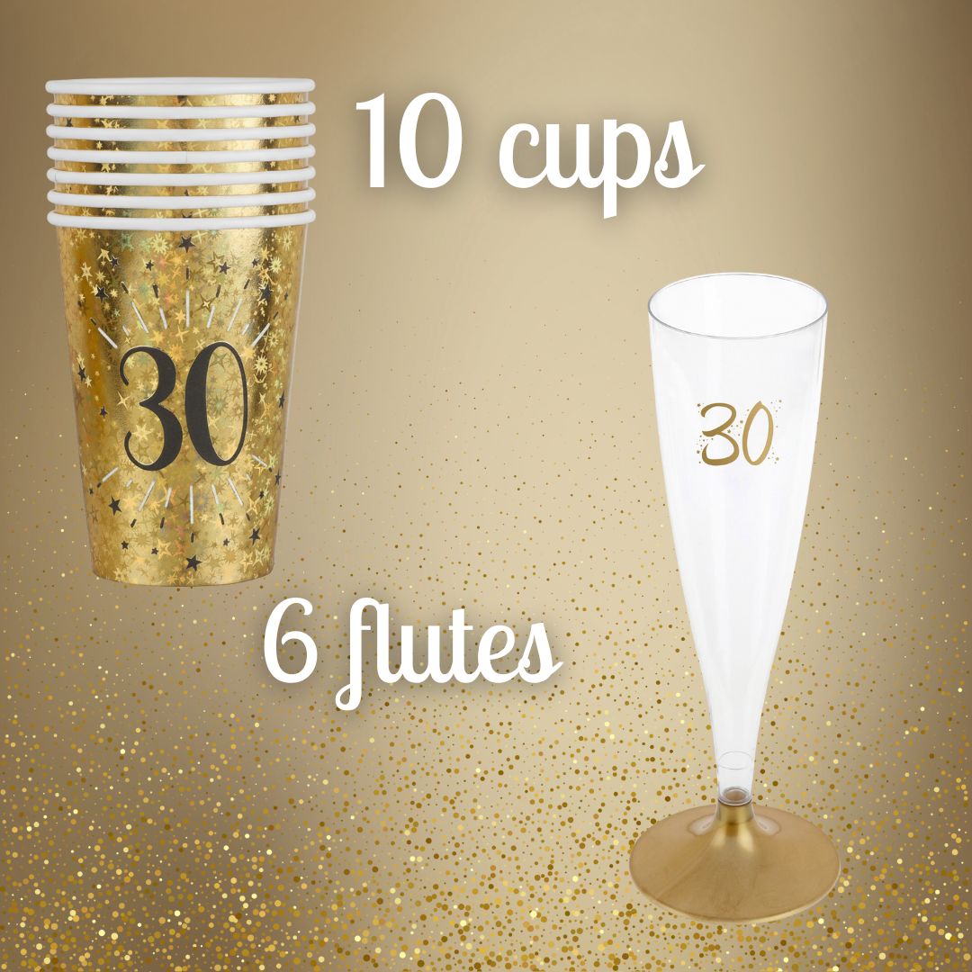30th Birthday Party Bundle: All-in-One Gold Celebration Solution!