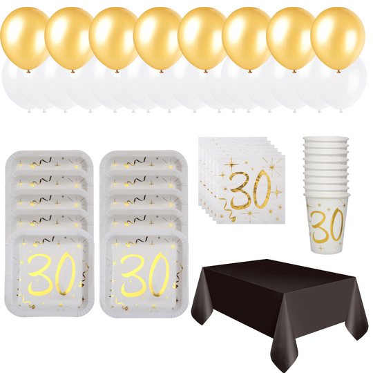 30th Birthday Gold Party Bundle – All-in-One Celebration Solution!