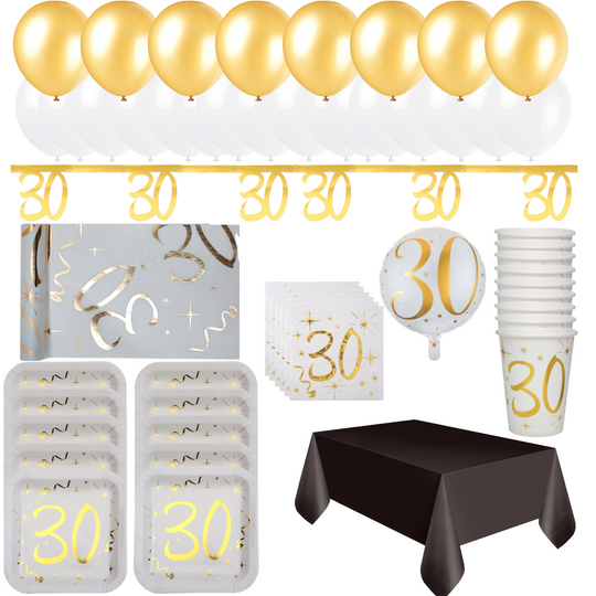 30th Birthday Gold Party Bundle - Effortless Celebration Awaits!