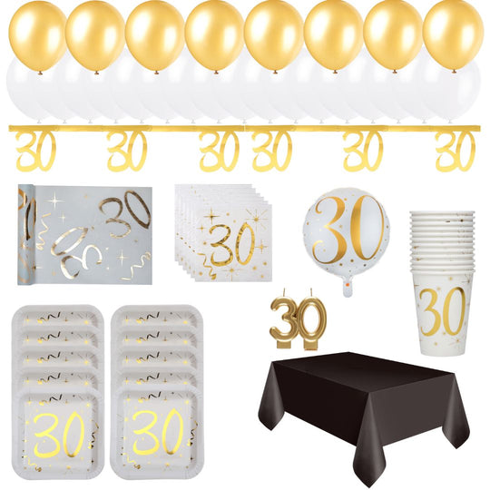 Ultimate 30th Birthday Gold Party Bundle - Effortless Celebration Awaits!