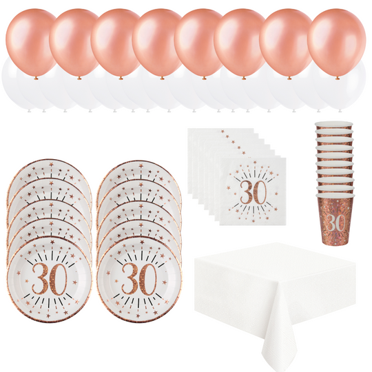 Rose Gold 30th Birthday Bundle - Effortless Party Planning Awaits!