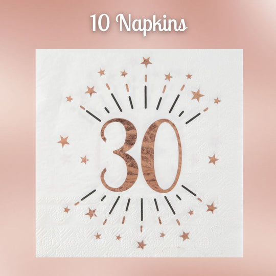 Rose Gold 30th Birthday Party Supplies Bundle - Effortless Celebration!