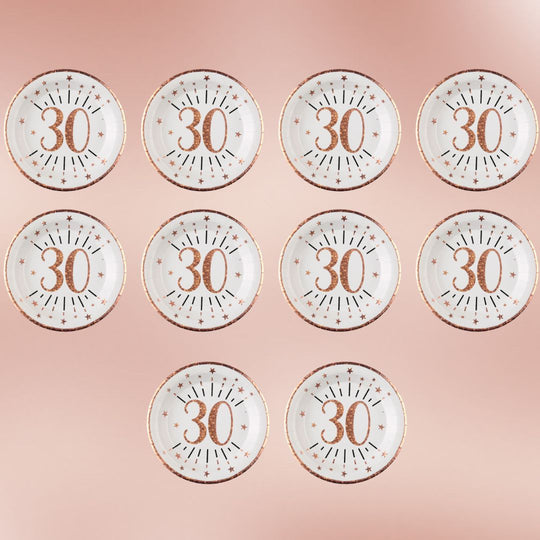 Rose Gold 30th Birthday Party Supplies Bundle - Effortless Celebration!