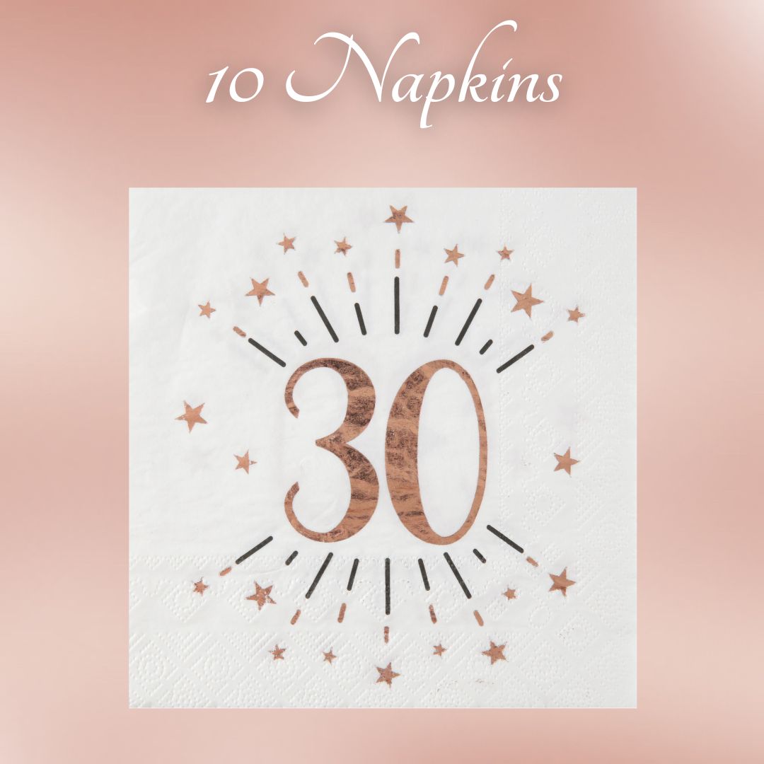 Rose Gold 30th Birthday Party Supplies Bundle - Effortless Celebration!