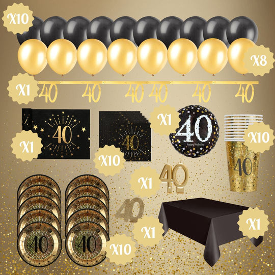 Shining Gold 40th Birthday Bundle - Effortless Celebration Joy!