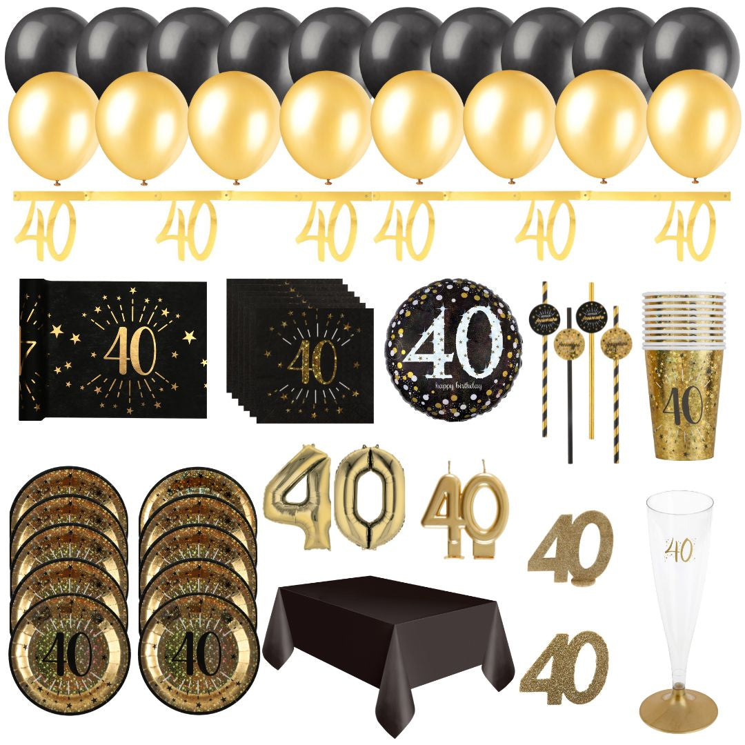 40th Birthday Gold Party Bundle - Effortless Celebration Awaits!