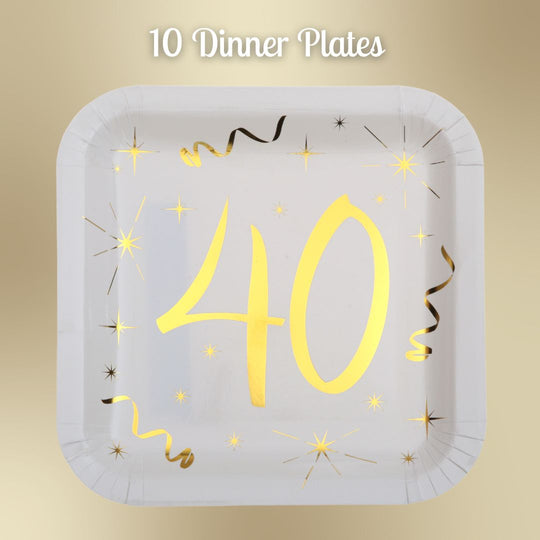 40th Birthday Party Bundle – Gold Décor & Effortless Celebration!