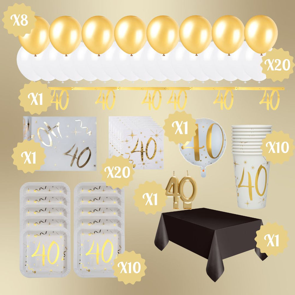 40th Birthday Gold Party Bundle - Effortless Celebration Awaits!