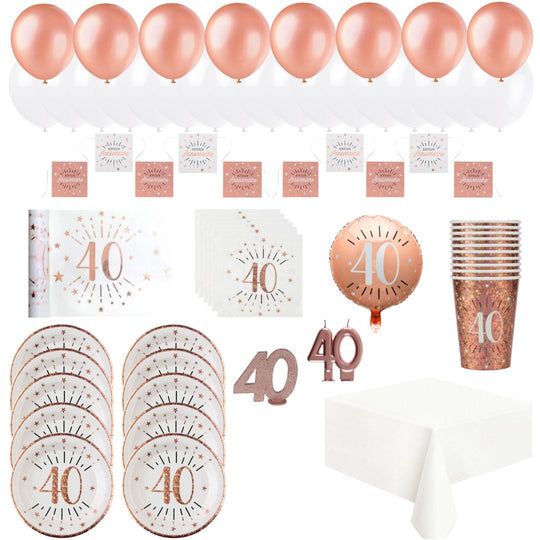 Rose Gold 40th Birthday Party Bundle - Effortless Celebration Kit!
