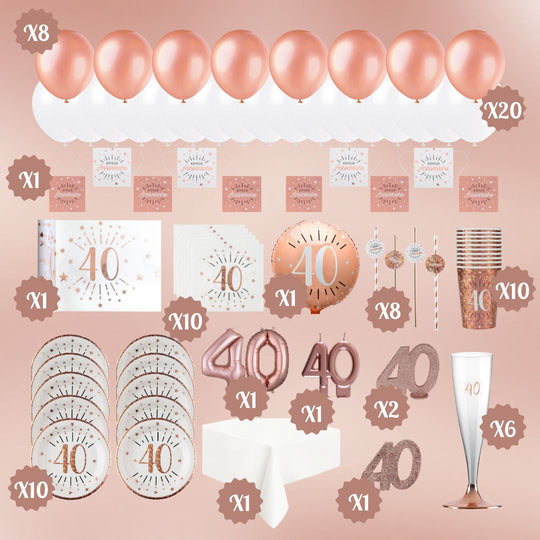 Rose Gold 40th Birthday Bundle - Ultimate Party Solution Awaits!