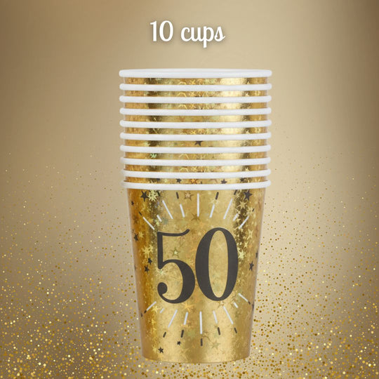Shining Gold 50th Birthday Party Bundle - Effortless Celebration!