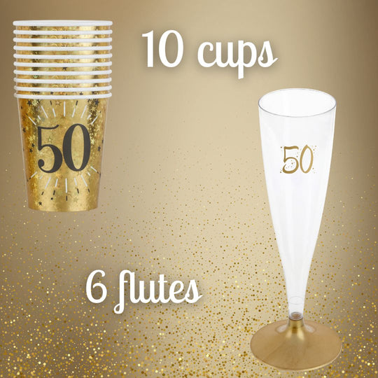 Shining Gold 50th Birthday Bundle - Ultimate Party Solution & Joy!