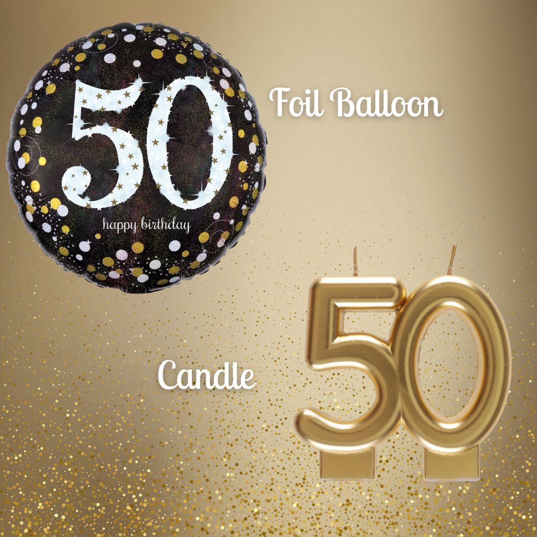 Shining Gold 50th Birthday Bundle - Ultimate Party Solution & Joy!