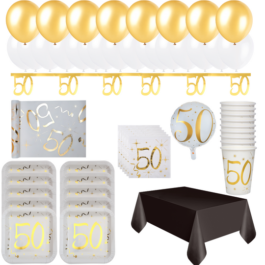 50th Birthday Gold Party Bundle – Ultimate Celebration Solution!
