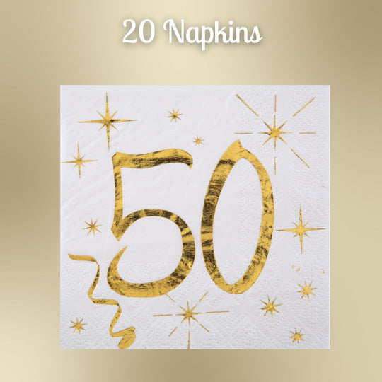 **Golden 50th Birthday Party Supplies Bundle - Effortless Celebration Awaits!**