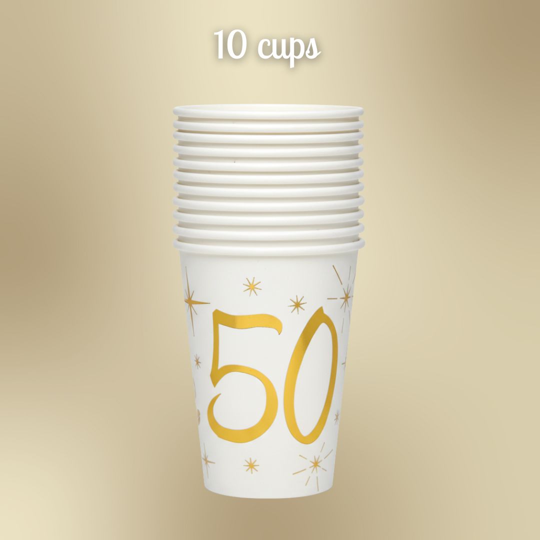 **Golden 50th Birthday Party Supplies Bundle - Effortless Celebration Awaits!**