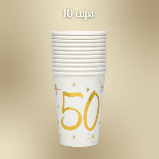 **Golden 50th Birthday Party Supplies Bundle - Effortless Celebration Awaits!**