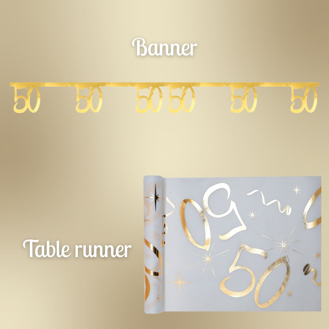 **Golden 50th Birthday Party Supplies Bundle - Effortless Celebration Awaits!**