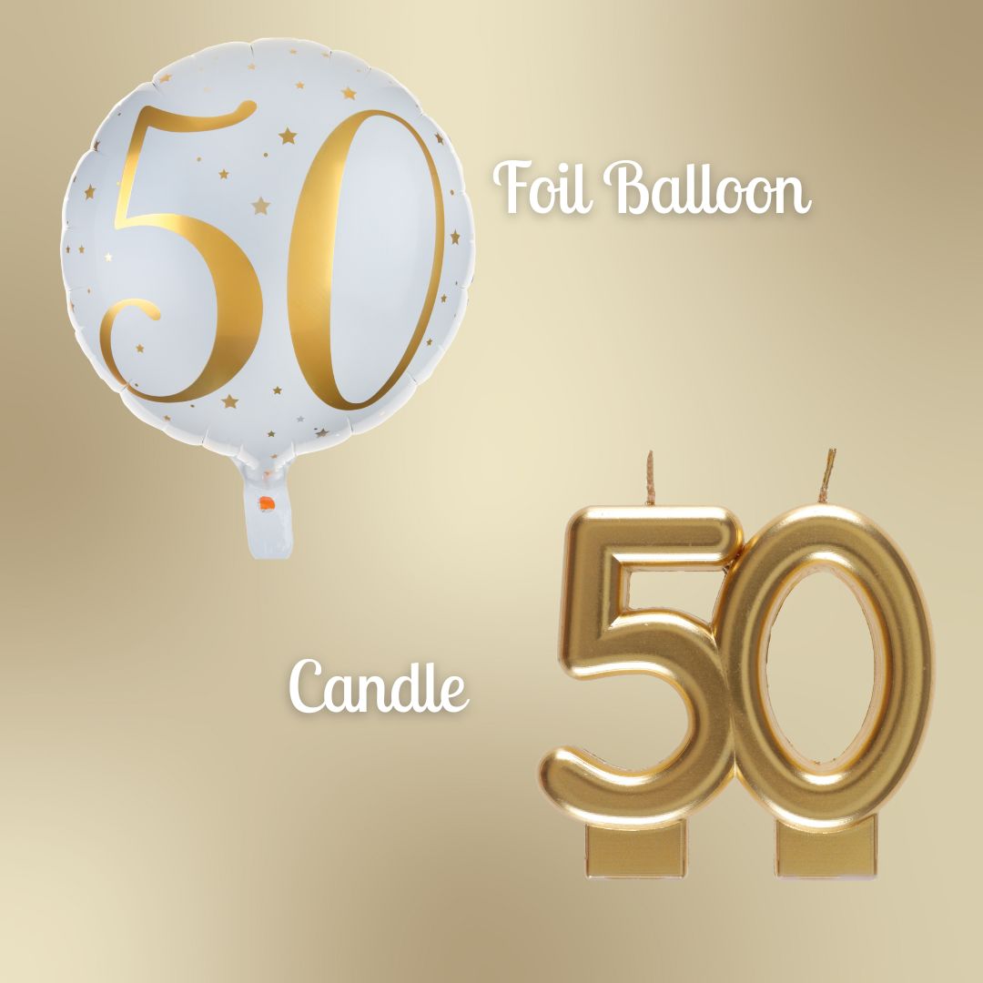**Golden 50th Birthday Party Supplies Bundle - Effortless Celebration Awaits!**