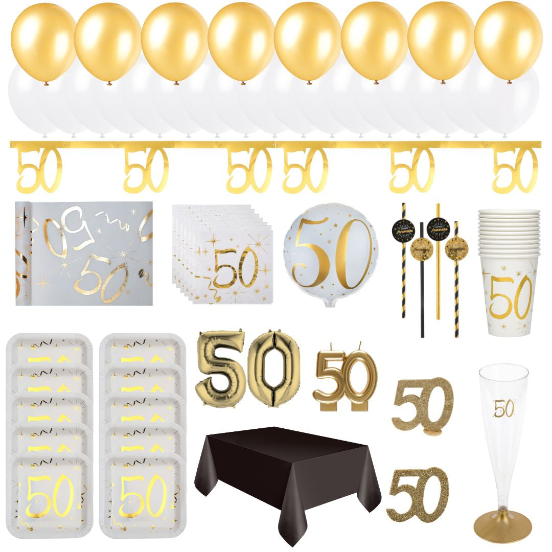 50th Birthday Gold Party Bundle – Effortless Celebration Awaits!