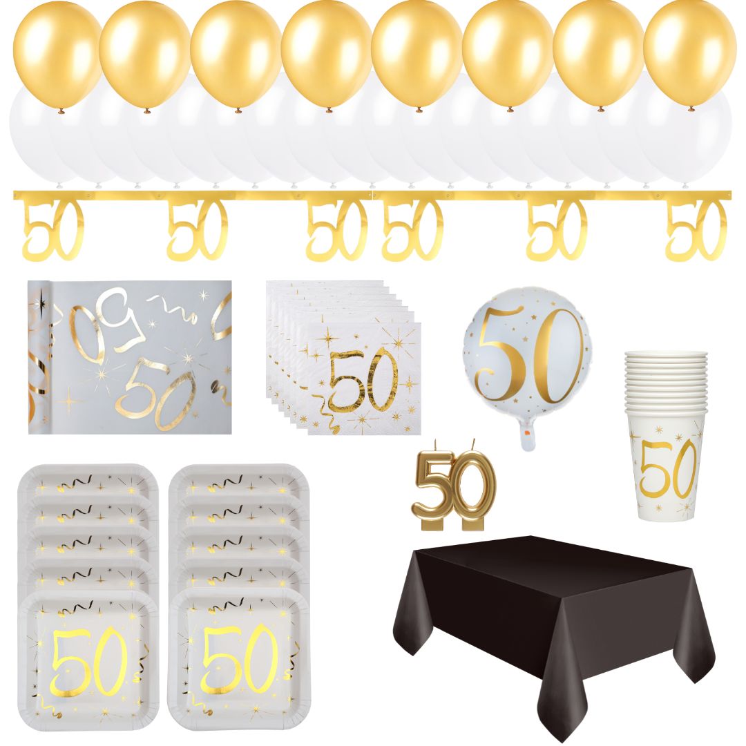 Golden 50th Birthday Bundle - Effortless Party Planning Awaits!