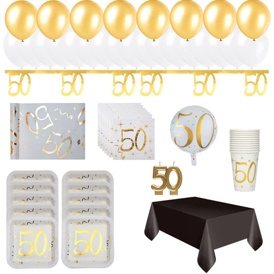 Golden 50th Birthday Bundle - Effortless Party Planning Awaits!