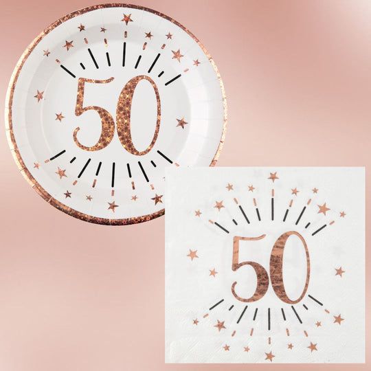 Rose Gold 50th Birthday Bundle - Effortless Celebration Awaits!