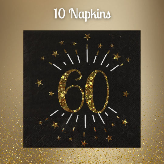 60th Birthday Party Supplies Bundle - Celebrate in Shining Gold!
