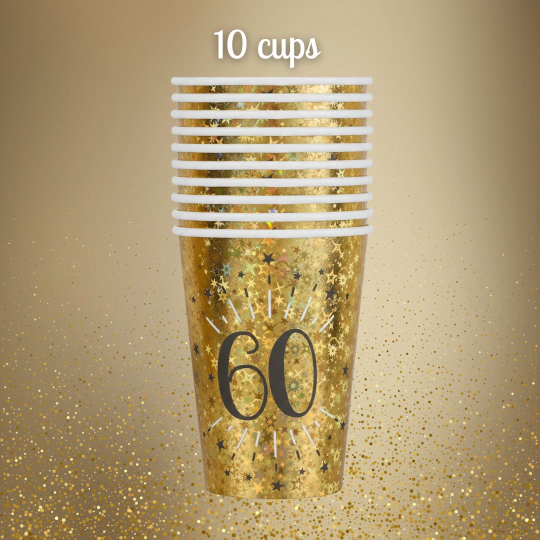 60th Birthday Party Supplies Bundle - Celebrate in Shining Gold!