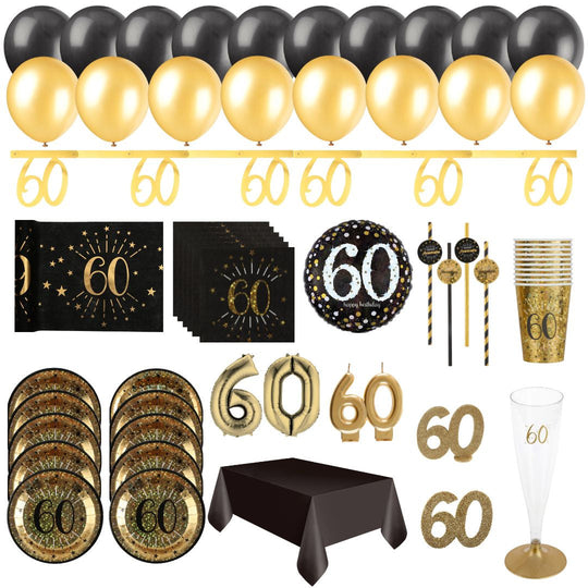 60th Birthday Gold Party Bundle – Unbeatable Value for Effortless Fun