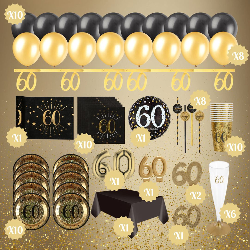 60th Birthday Gold Party Bundle – Unbeatable Value for Effortless Fun