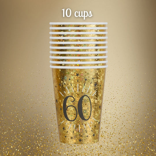 60th Birthday Celebration Bundle: Gold Party Supplies - Effortless Joy!