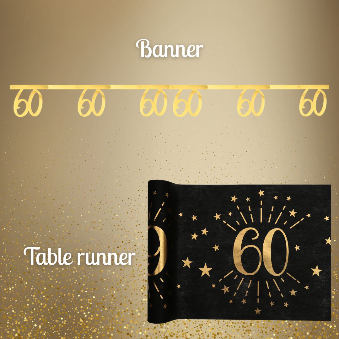 60th Birthday Celebration Bundle: Gold Party Supplies - Effortless Joy!
