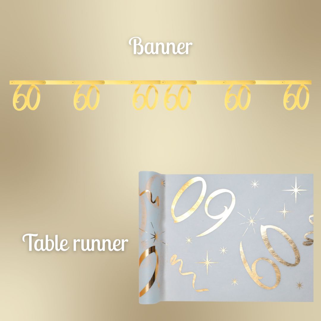 Ensemble Prêt-à-fêter 60e Anniversaire Or – Célébration Simple et Joyeuse!