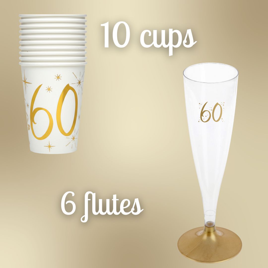 60th Birthday Gold Party Bundle - Effortless Celebration Solution!