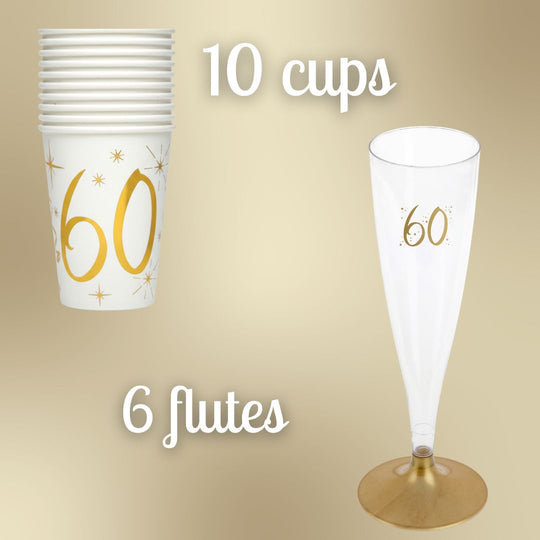 60th Birthday Gold Party Bundle - Effortless Celebration Solution!