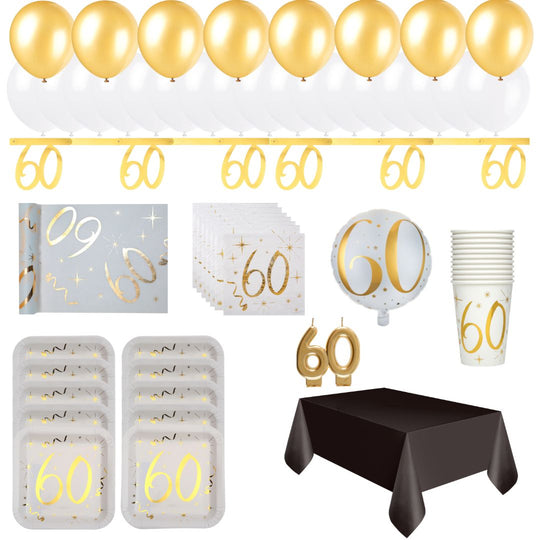 60th Birthday Gold Party Bundle - All-In-One Celebration Kit!