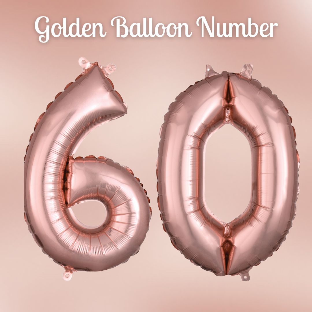Ensemble 60e Anniversaire Rose Doré - Prêt-à-fêter pour une Fête Facile!