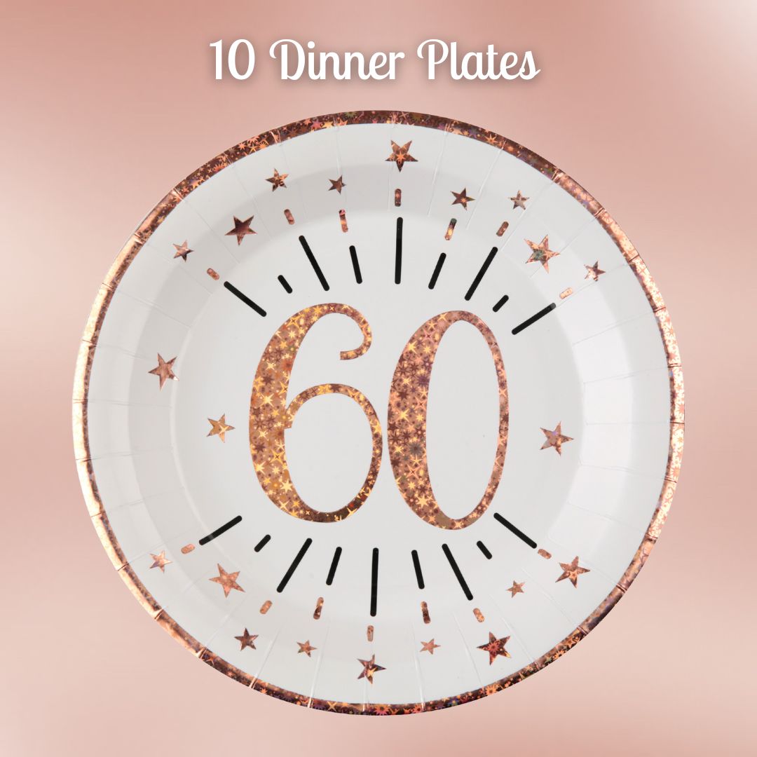 Ensemble 60e Anniversaire Rose Doré - Prêt-à-fêter pour une Fête Facile!